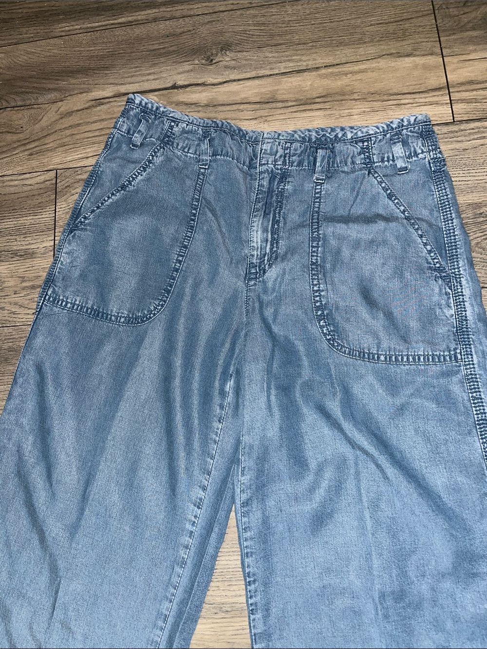Gap Wide Leg Blue Denim Capri Size 27 P - Picture 3 of 14
